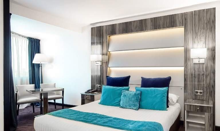 Chambre Prestige aux teintes bleutées