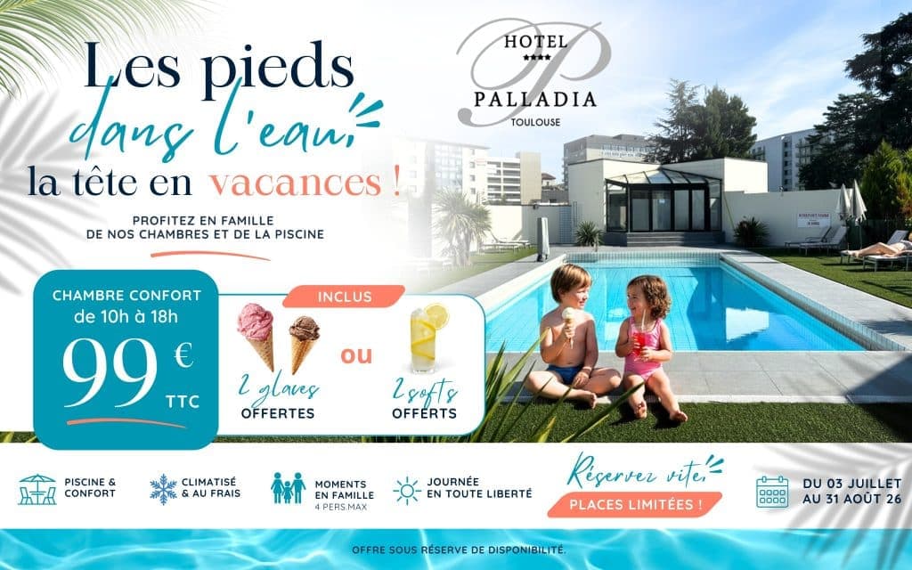 Poster for the €99 poolside day with air-conditioned room